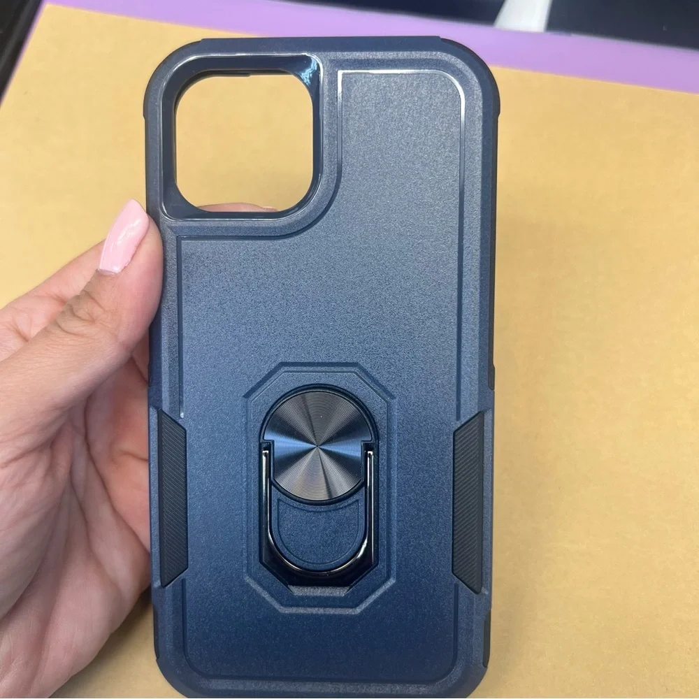 Blue phone 14 case with ring holder stand #phoneaccessories